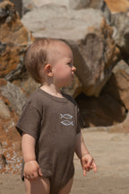 Organic Sardine Oversized Romper - Mud