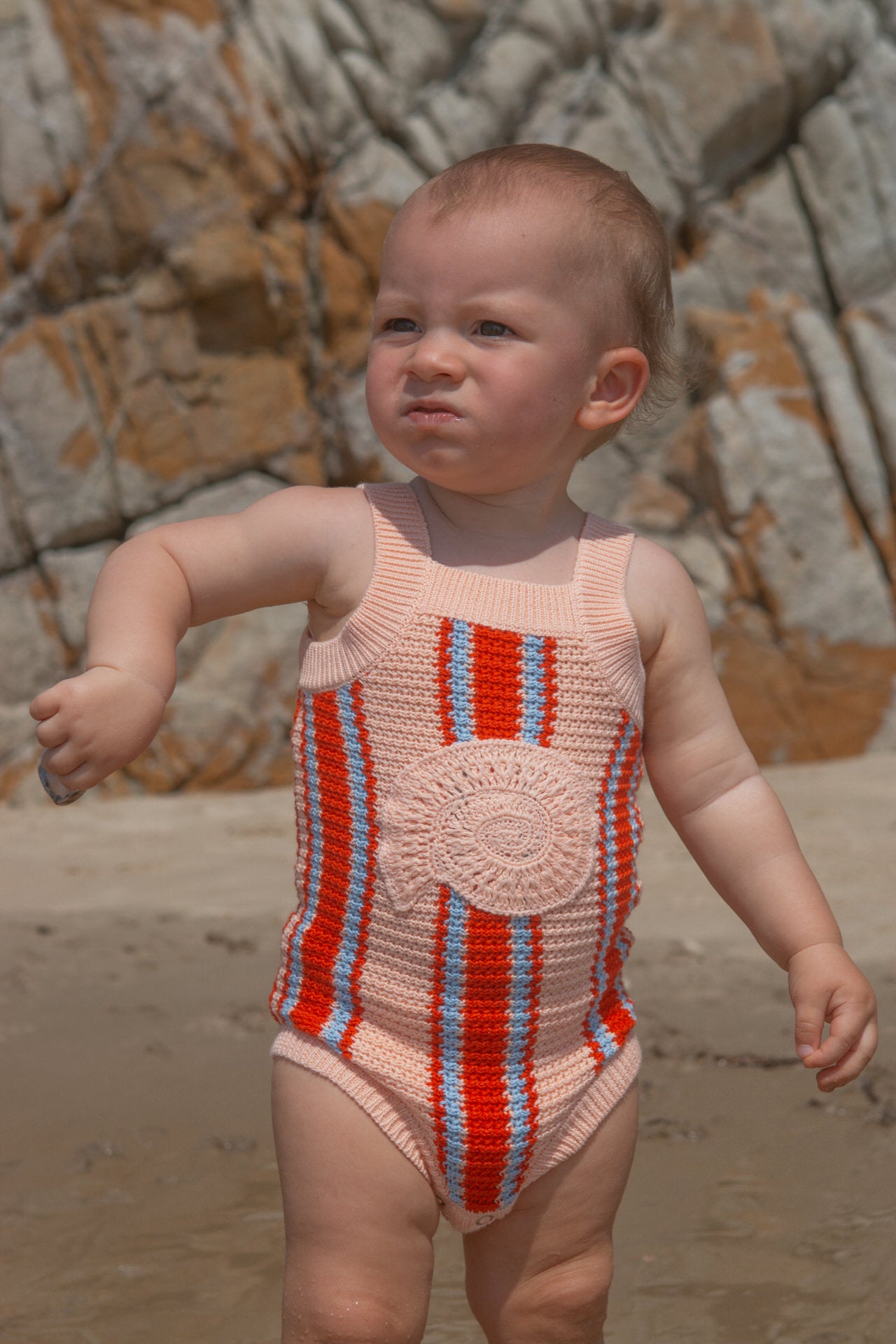 Organic Island Stripe Shell Singletsuit