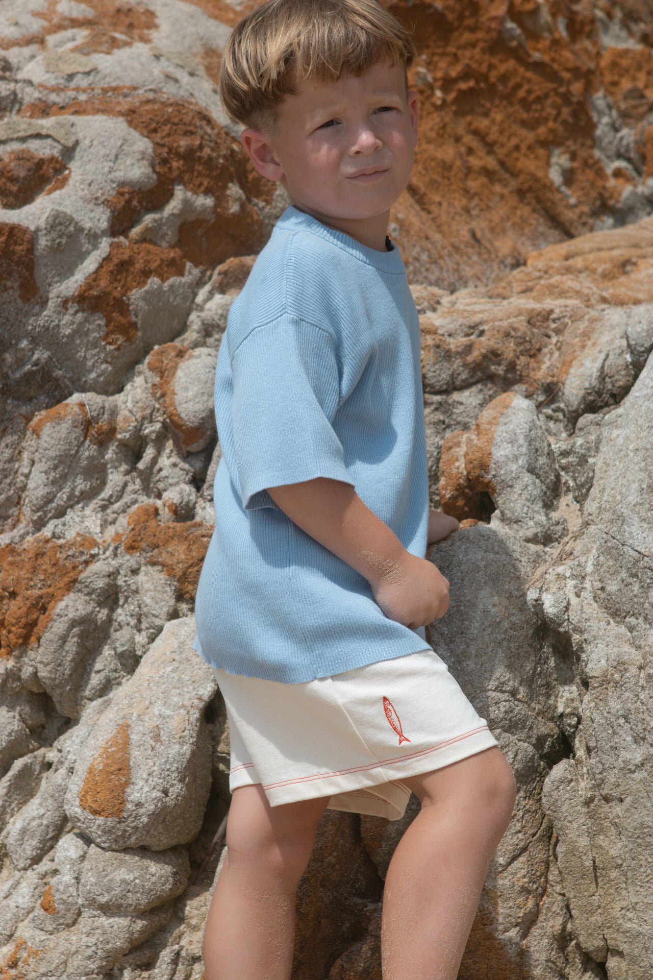 Organic French Terry Sardine Short - Milk