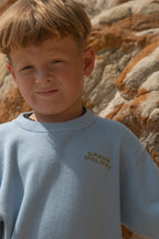 Organic Ribbed Knit Logo Tee - Ocean