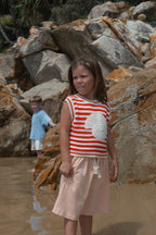 Organic French Terry Shell Skirt - Peachy