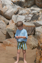 Organic Vertical Stripe Knit Shorts - Ocean & Leaf