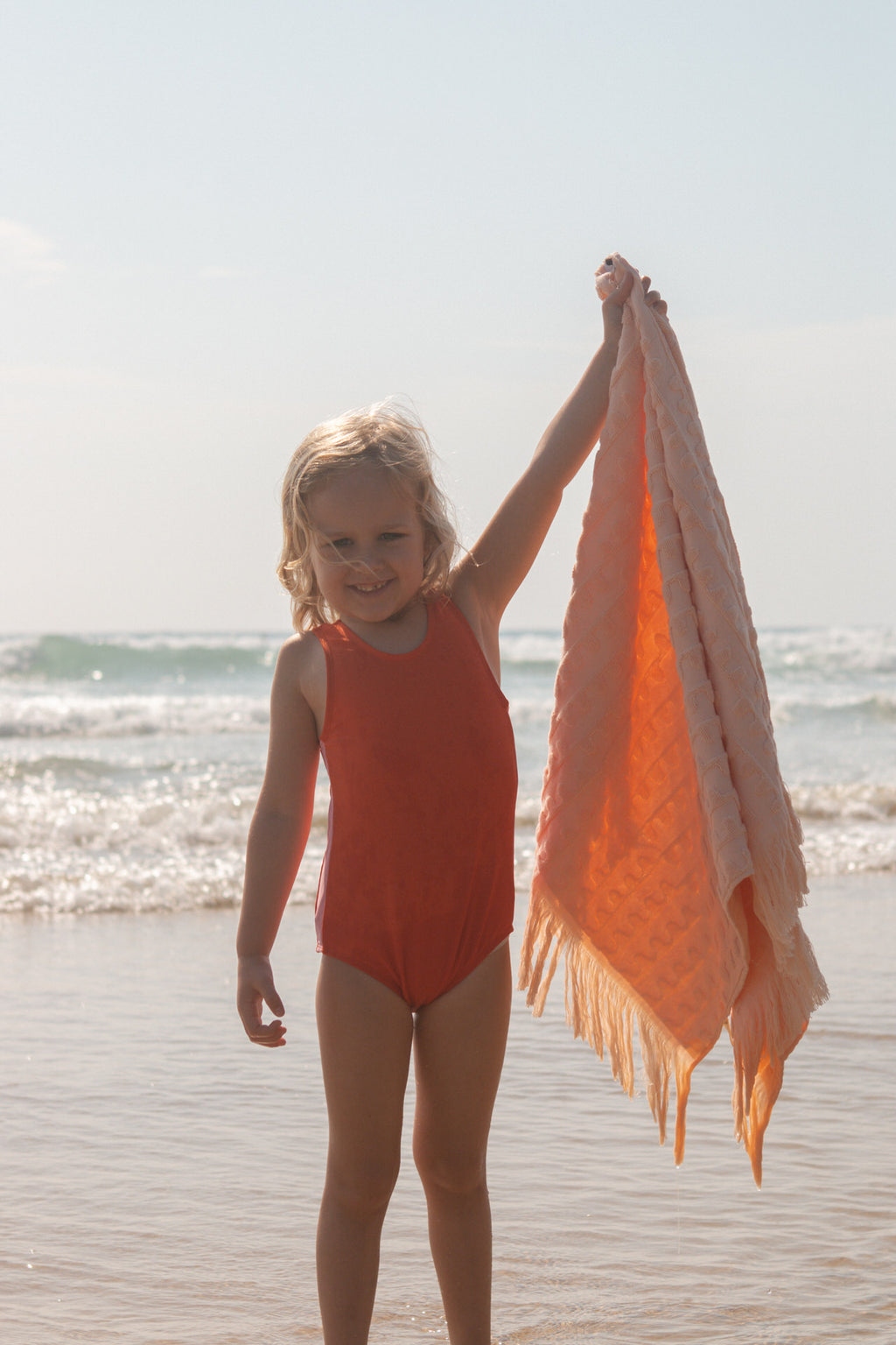 Flow Terry Beach Towel - Peachy