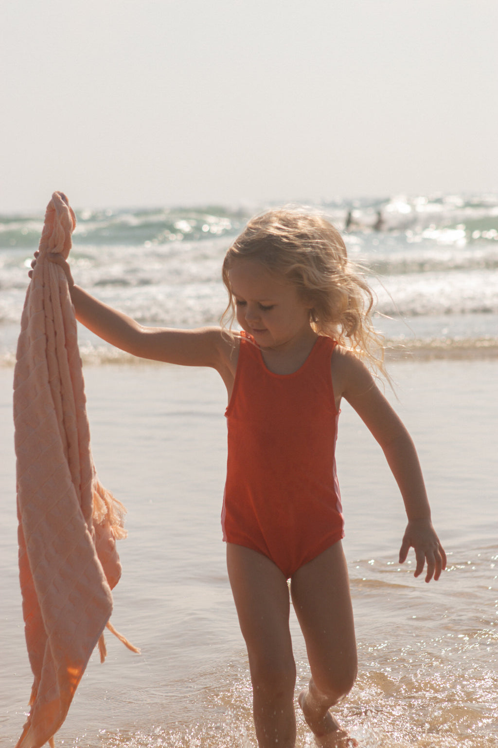 Flow Terry Beach Towel - Peachy