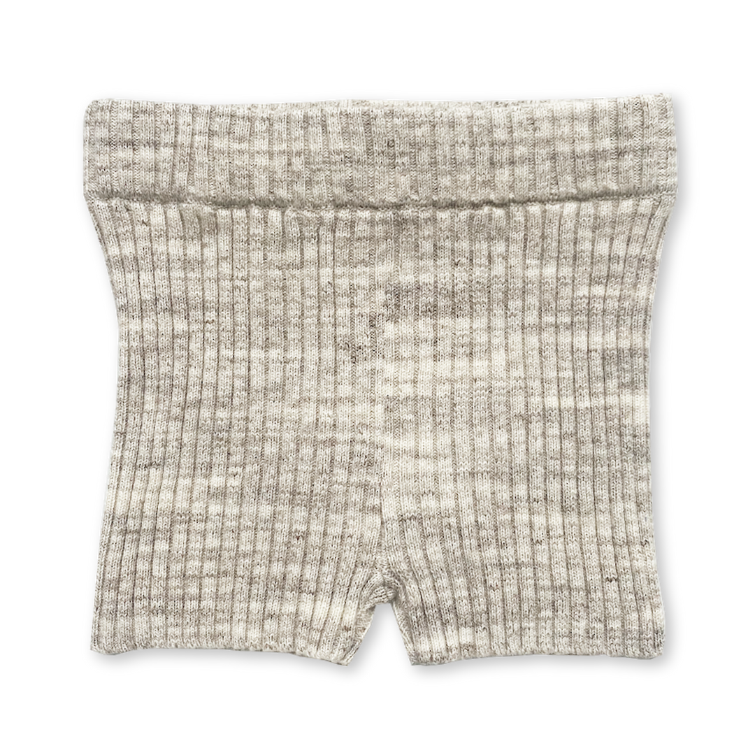 Grown Knitted Rib Bike Shorts - Wheat