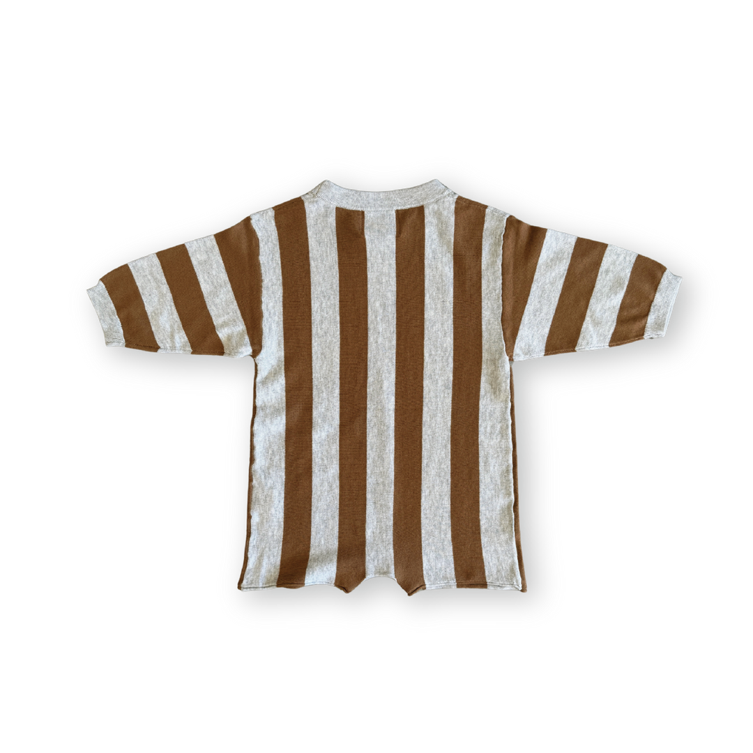 Grown Vertical Stripe Romper