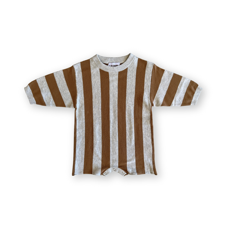 Grown Vertical Stripe Romper