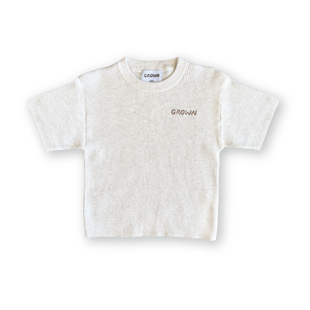 Grown Ribbed Knitted Logo Tee