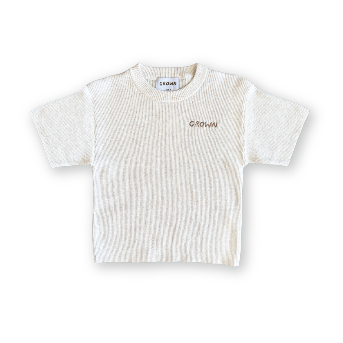 Grown Ribbed Knitted Logo Tee