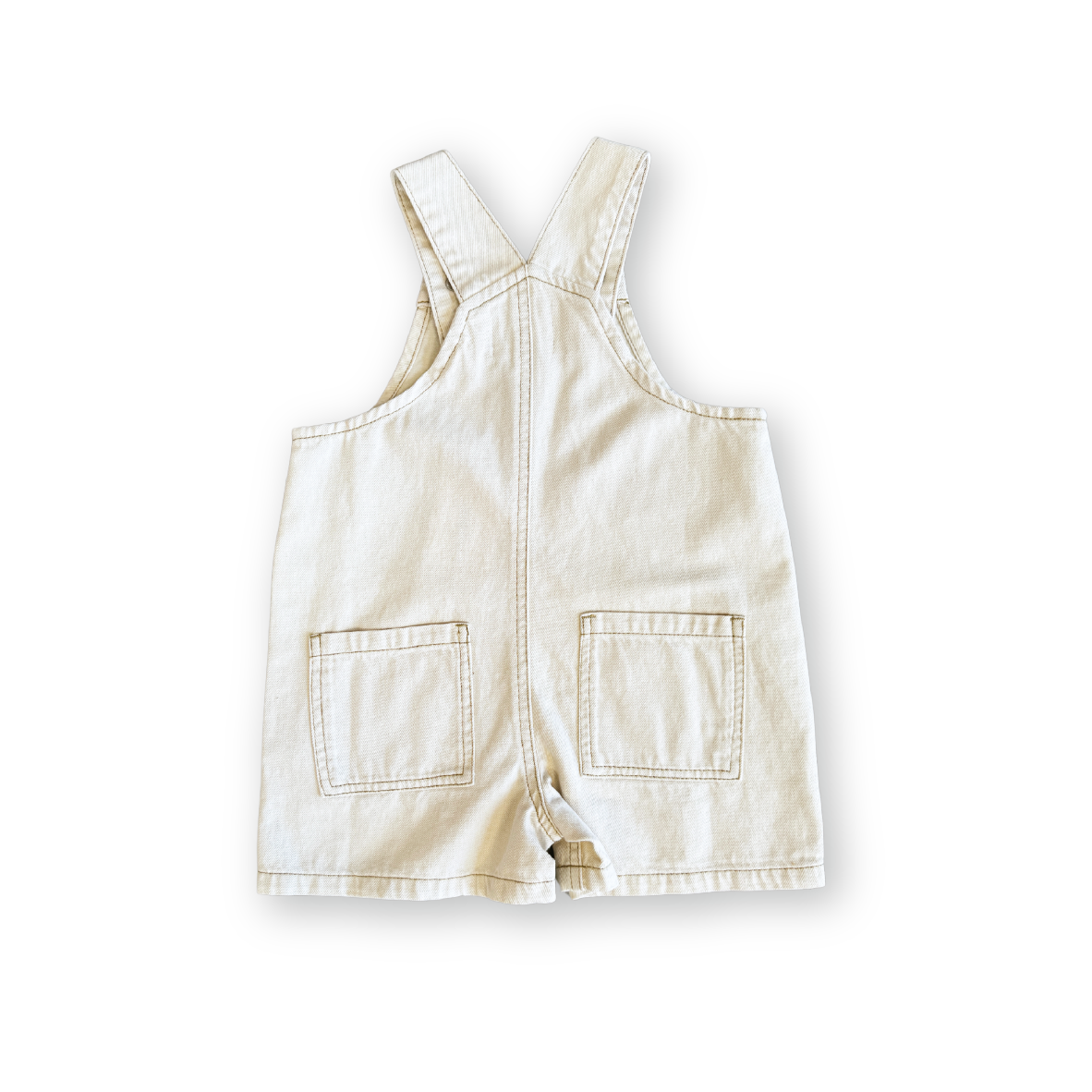 Grown Everyday Twill Short Overalls - Milk