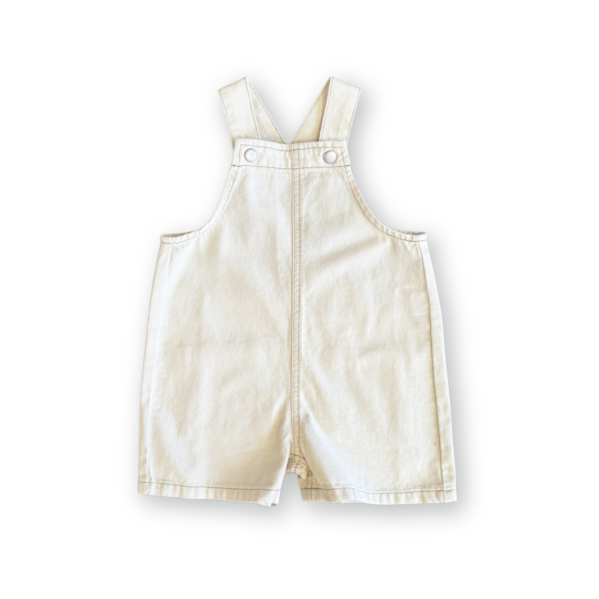 Grown Everyday Twill Short Overalls - Milk