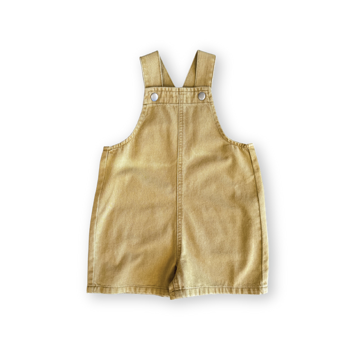 Grown Everyday Twill Short Overalls - Mustard