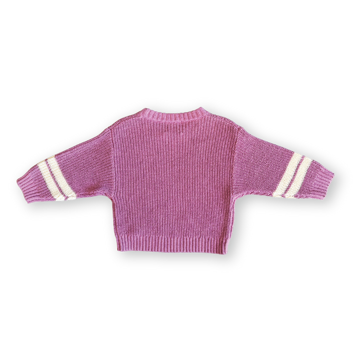 Grown Chunky Rib Pull Over - Raspberry