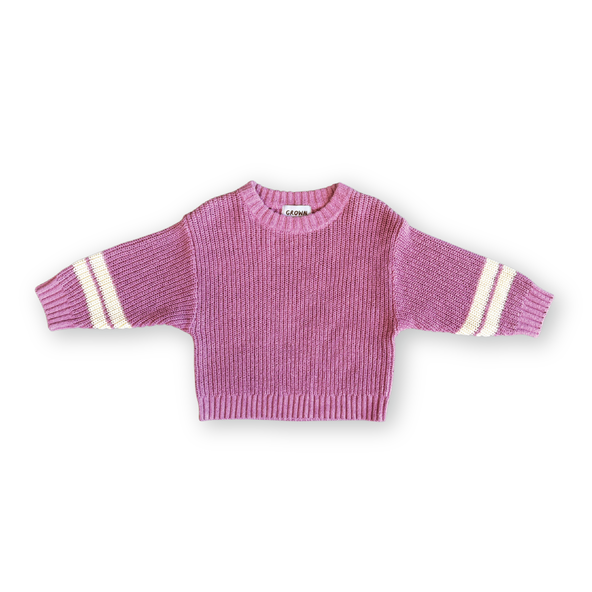 Grown Chunky Rib Pull Over - Raspberry