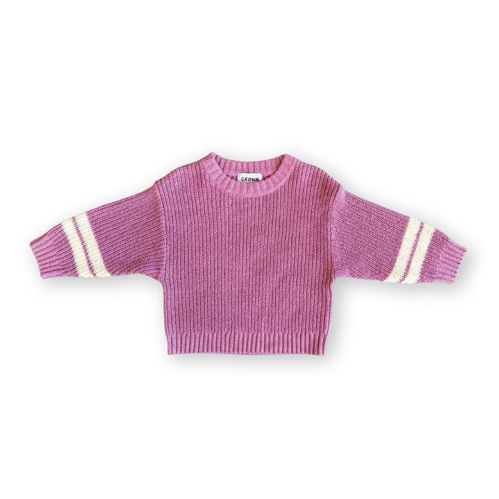 Grown Chunky Rib Pull Over - Raspberry