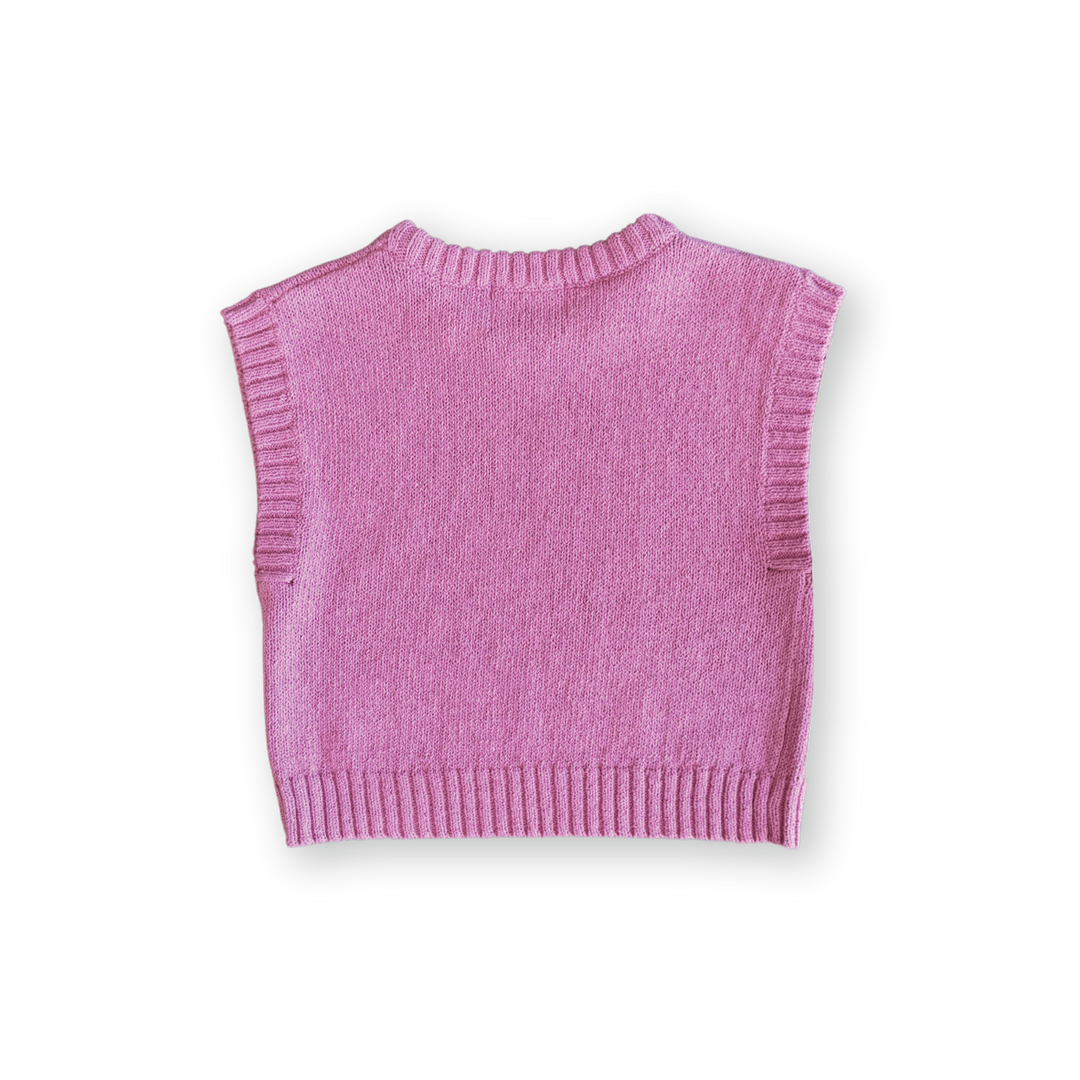Grown Jersey Knit Vest - Raspberry