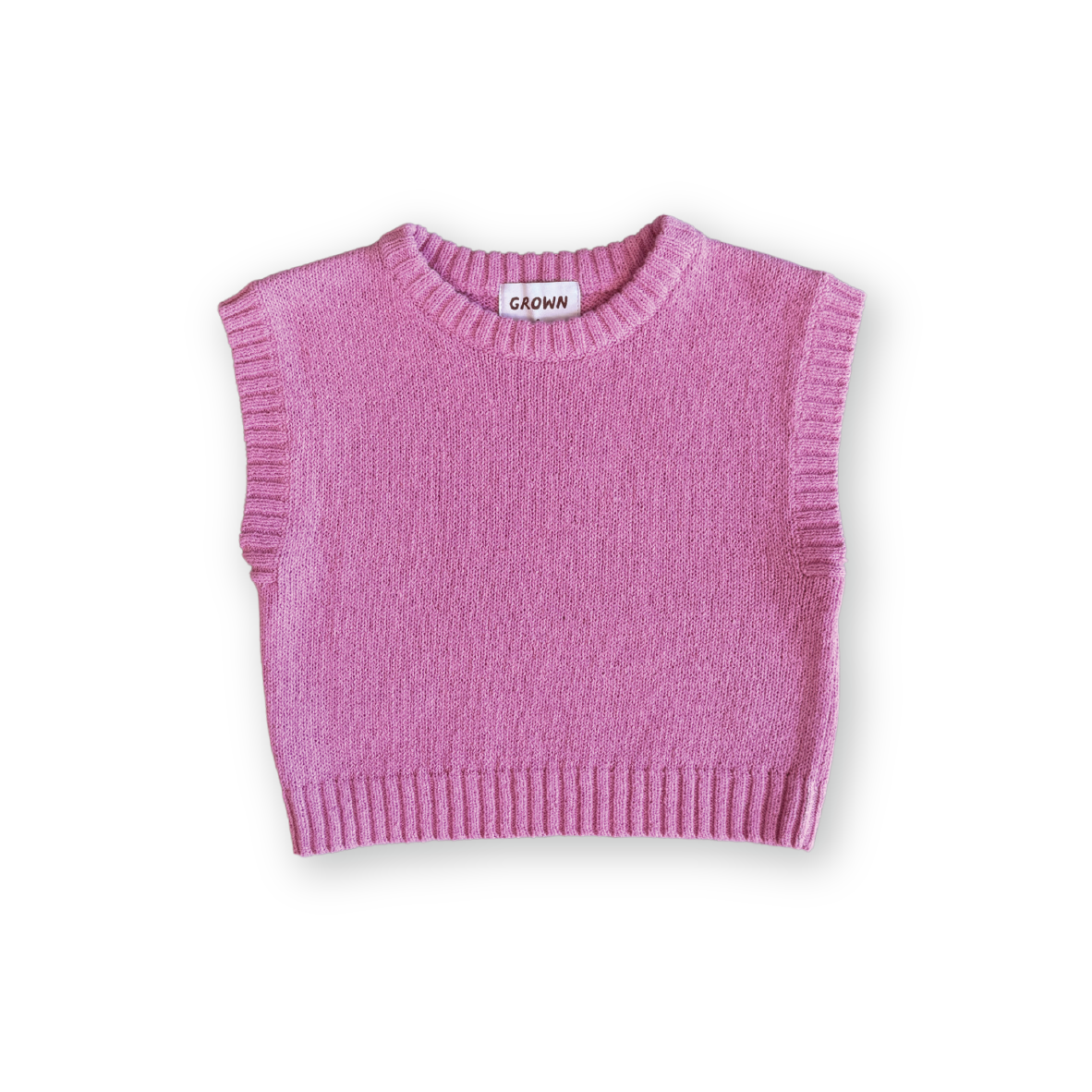 Grown Jersey Knit Vest - Raspberry