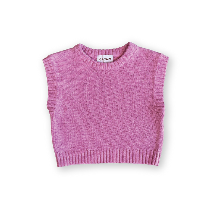 Grown Jersey Knit Vest - Raspberry