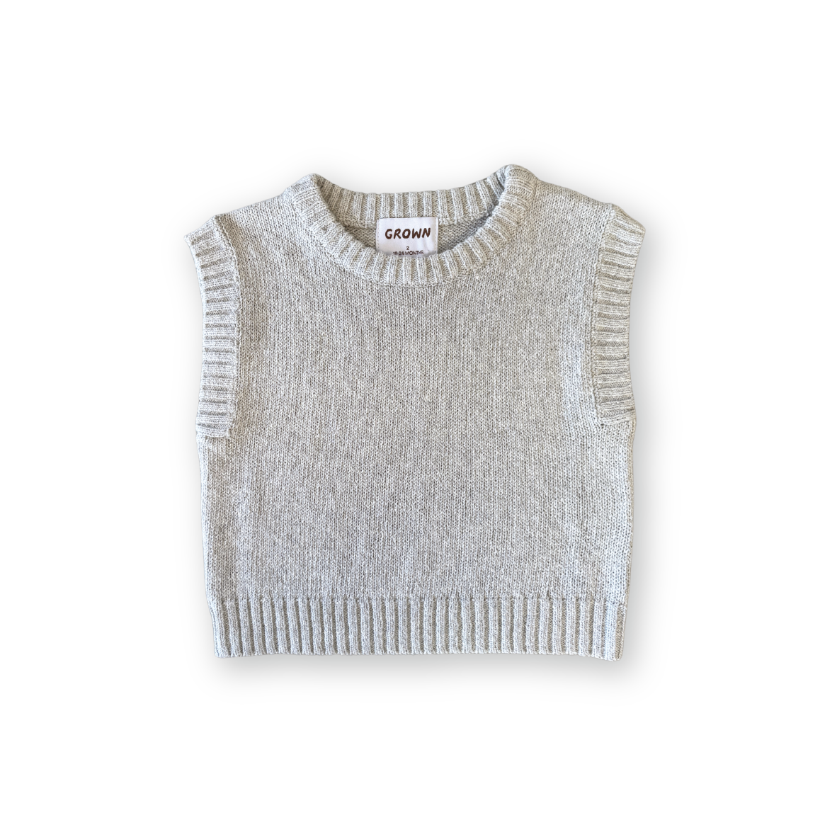 Grown Jersey Knit Vest - Stone