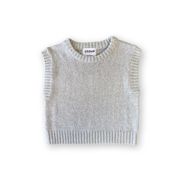 Grown Jersey Knit Vest - Stone