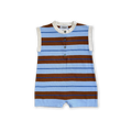 Organic Knitted Club Stripe Button-Up Romper - Bubble