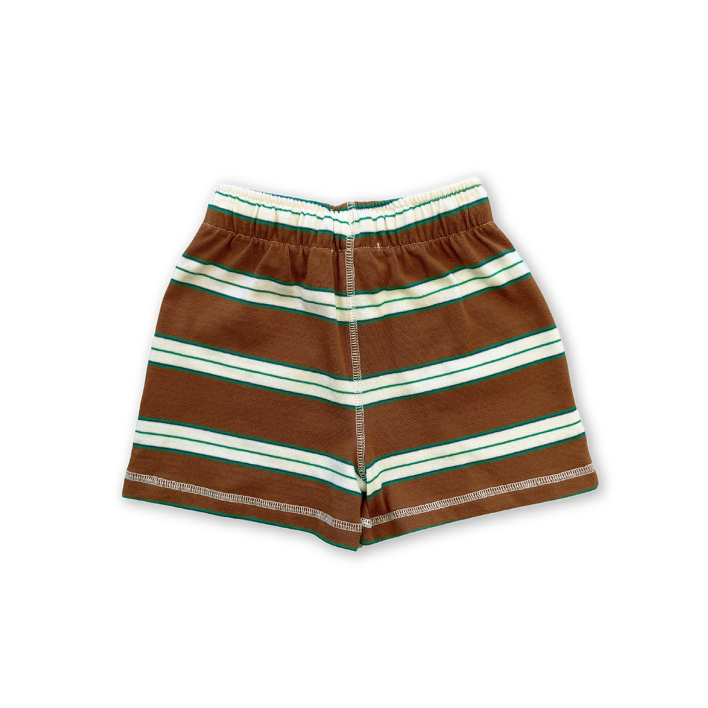 Cotton Sports Stripe Shorts - Acorn