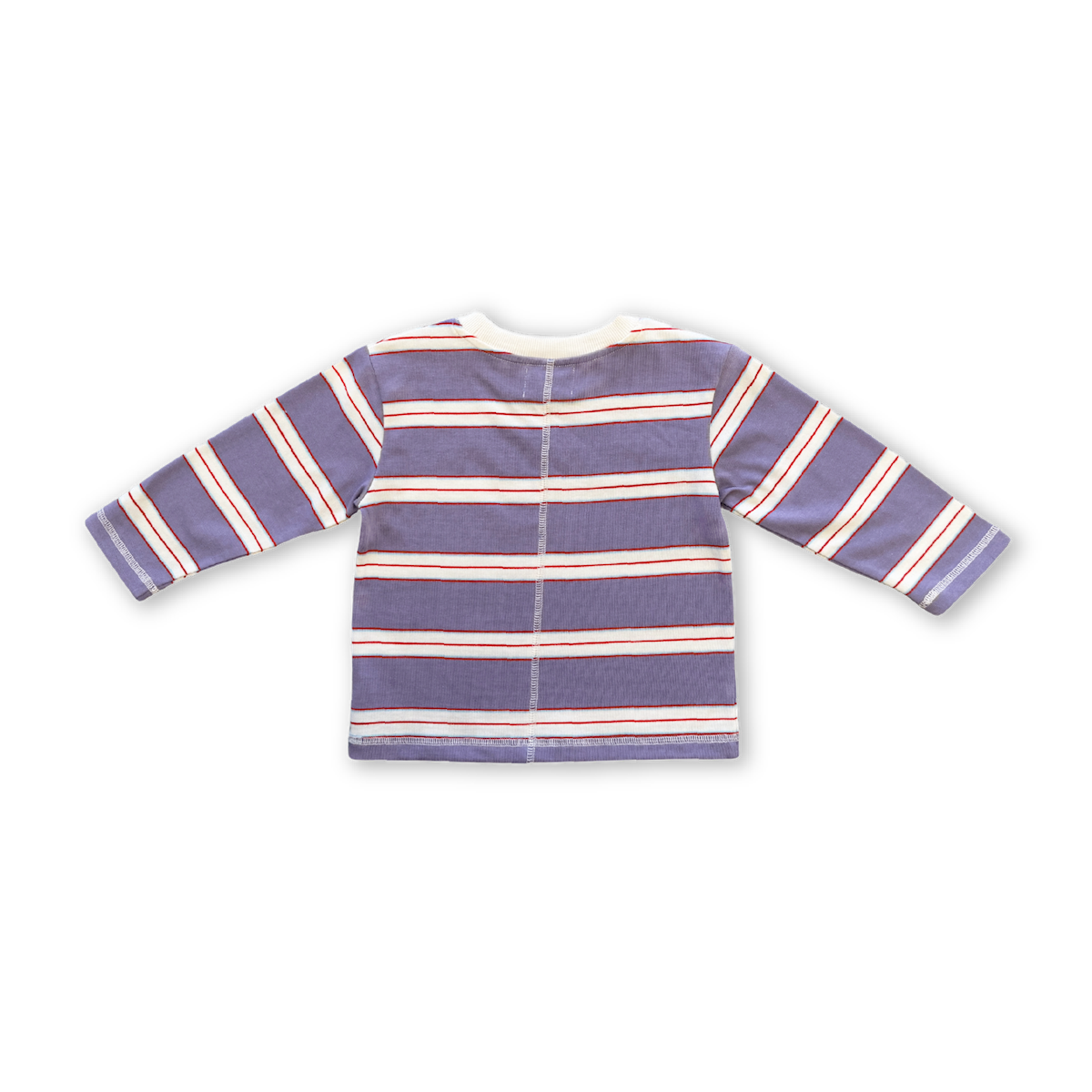 Cotton Sports Stripe Longsleeve Tee - Mauve