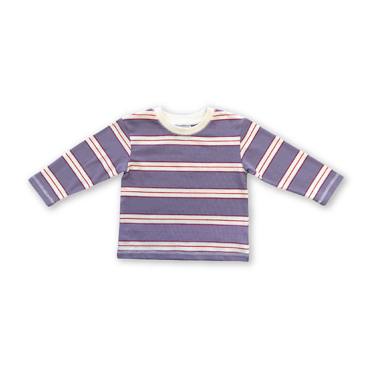 Cotton Sports Stripe Longsleeve Tee - Mauve