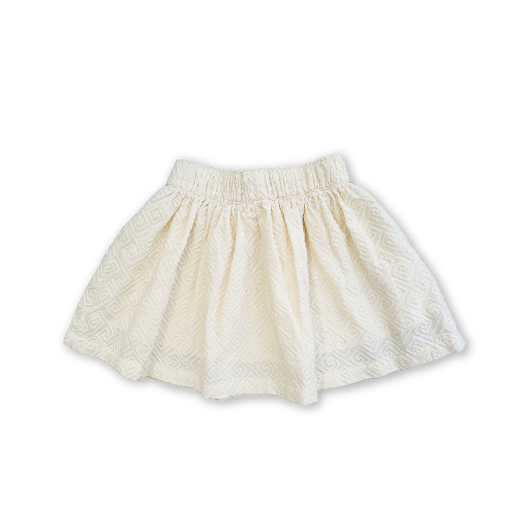 Embroidered Ziggy Skirt - Cream