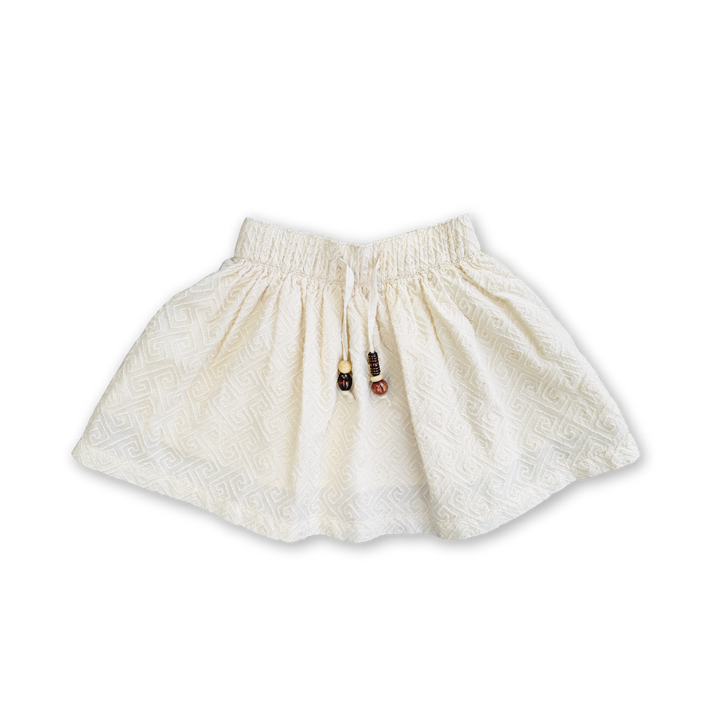 Embroidered Ziggy Skirt - Cream