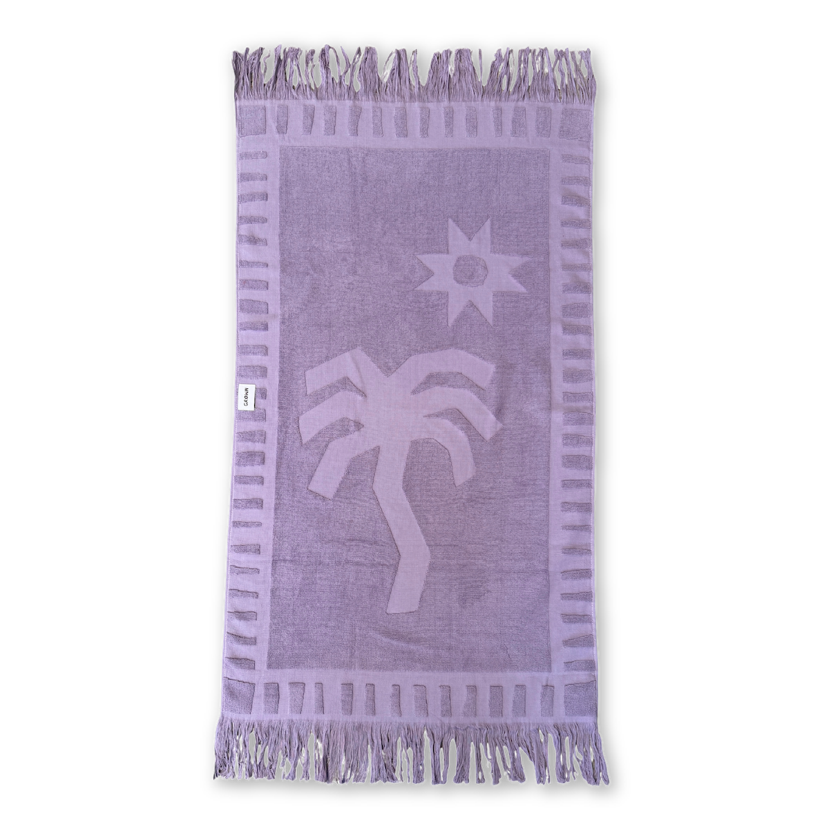 Bubble Terry Towelling Beach Towel - Mauve