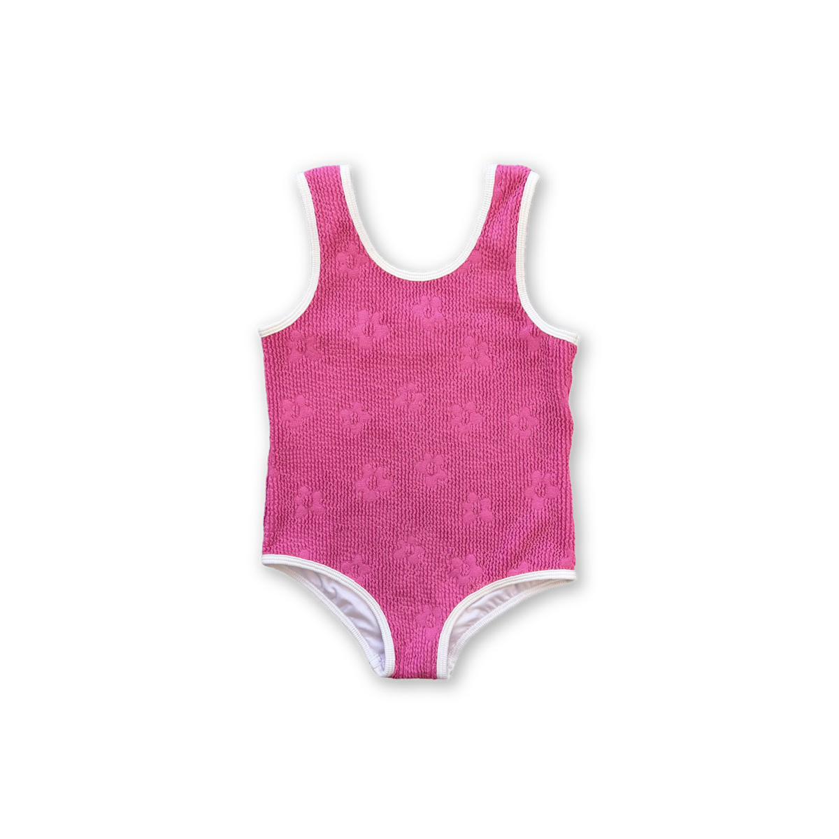 Ribbed Posy Swim Suit - Berry
