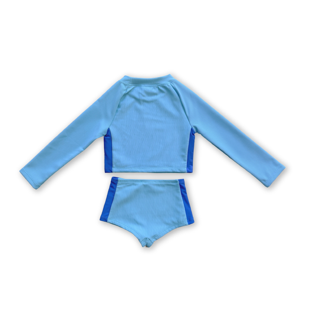 2-Piece Longsleeve Swim Suit - Waves