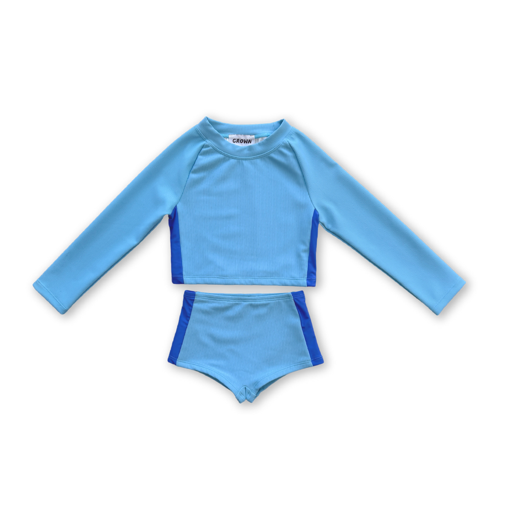 2-Piece Longsleeve Swim Suit - Waves