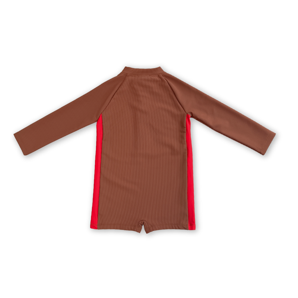 Zip Longsleeve Swim Suit - Teddy