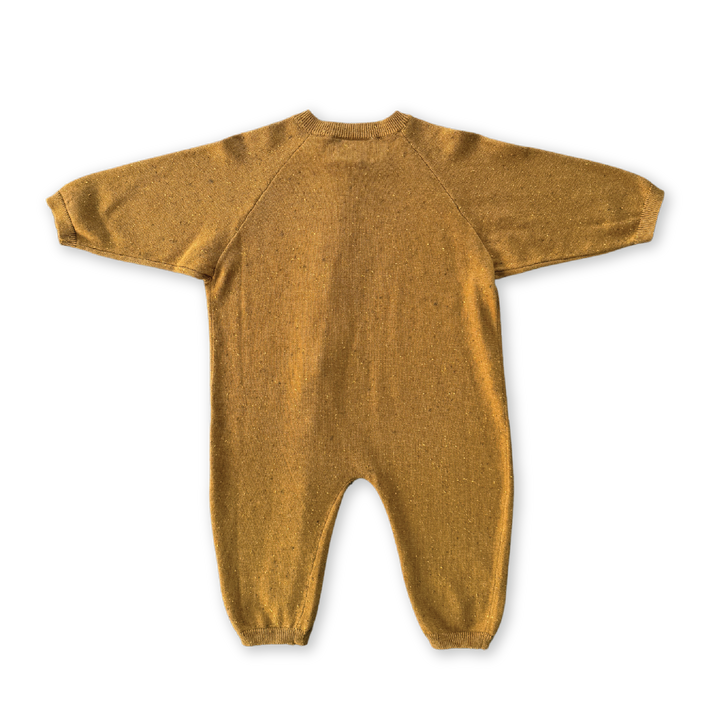 Grown Organic Essential Zip Starsuit - Golden Speckle