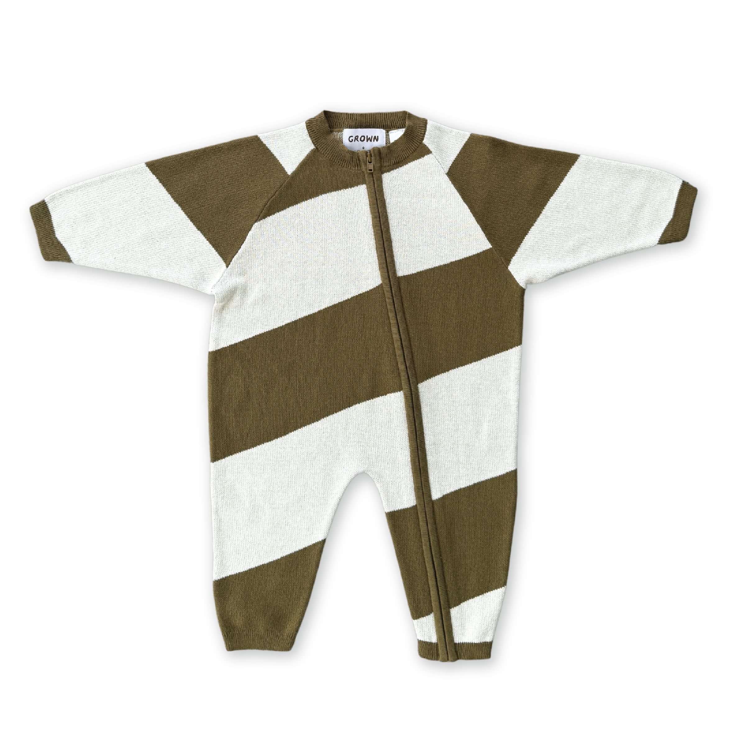 Grown Organic Essential Zip Starsuit - Coffee