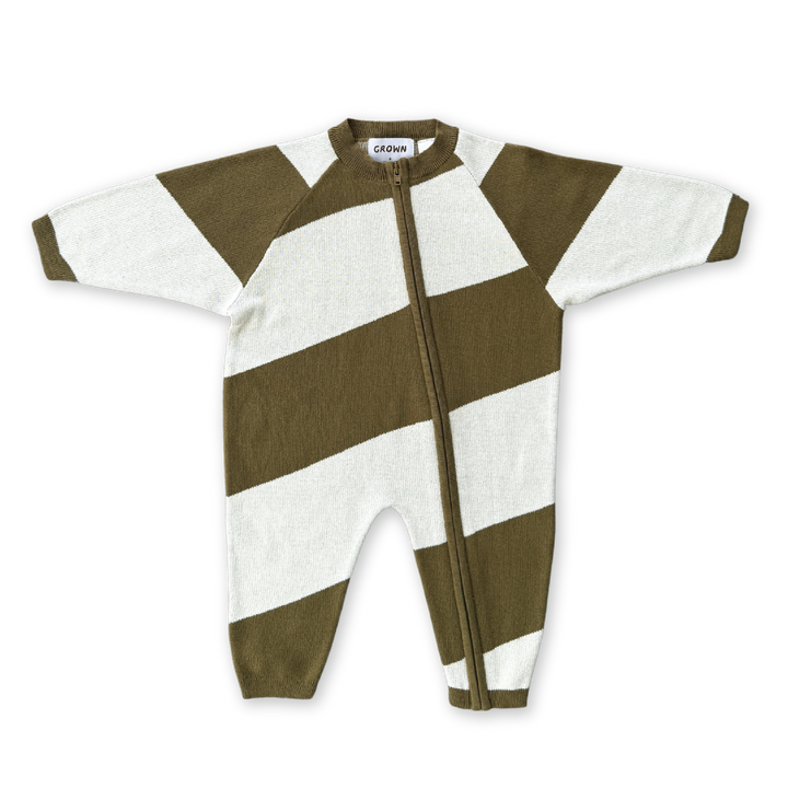 Grown Organic Essential Zip Starsuit - Coffee
