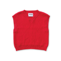 Chunky Rib V-Neck Vest - Flame