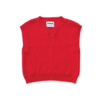 Chunky Rib V-Neck Vest - Flame