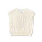 Chunky Rib V-Neck Vest - Milk