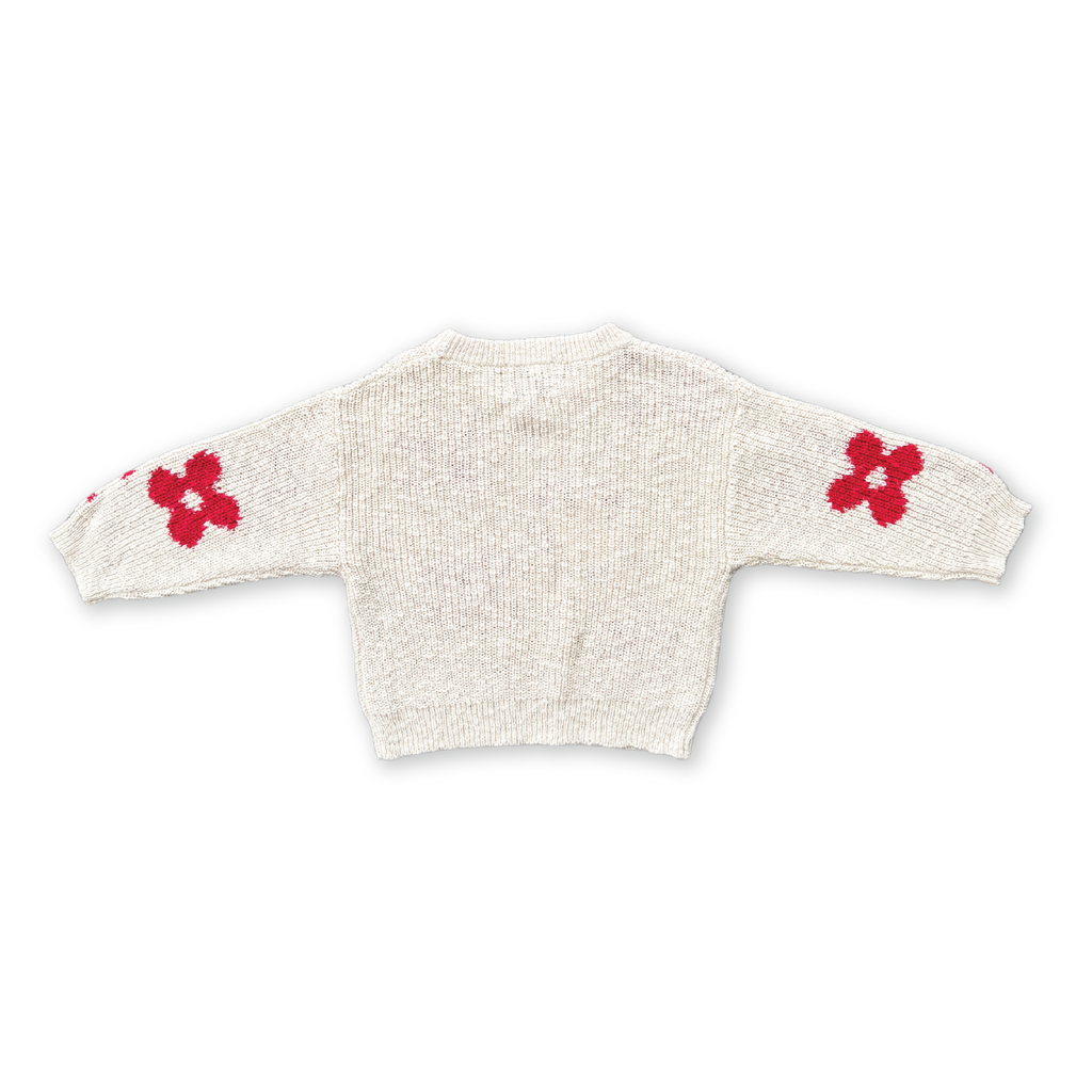 Grown Knitted Posy Pull Over - Milk