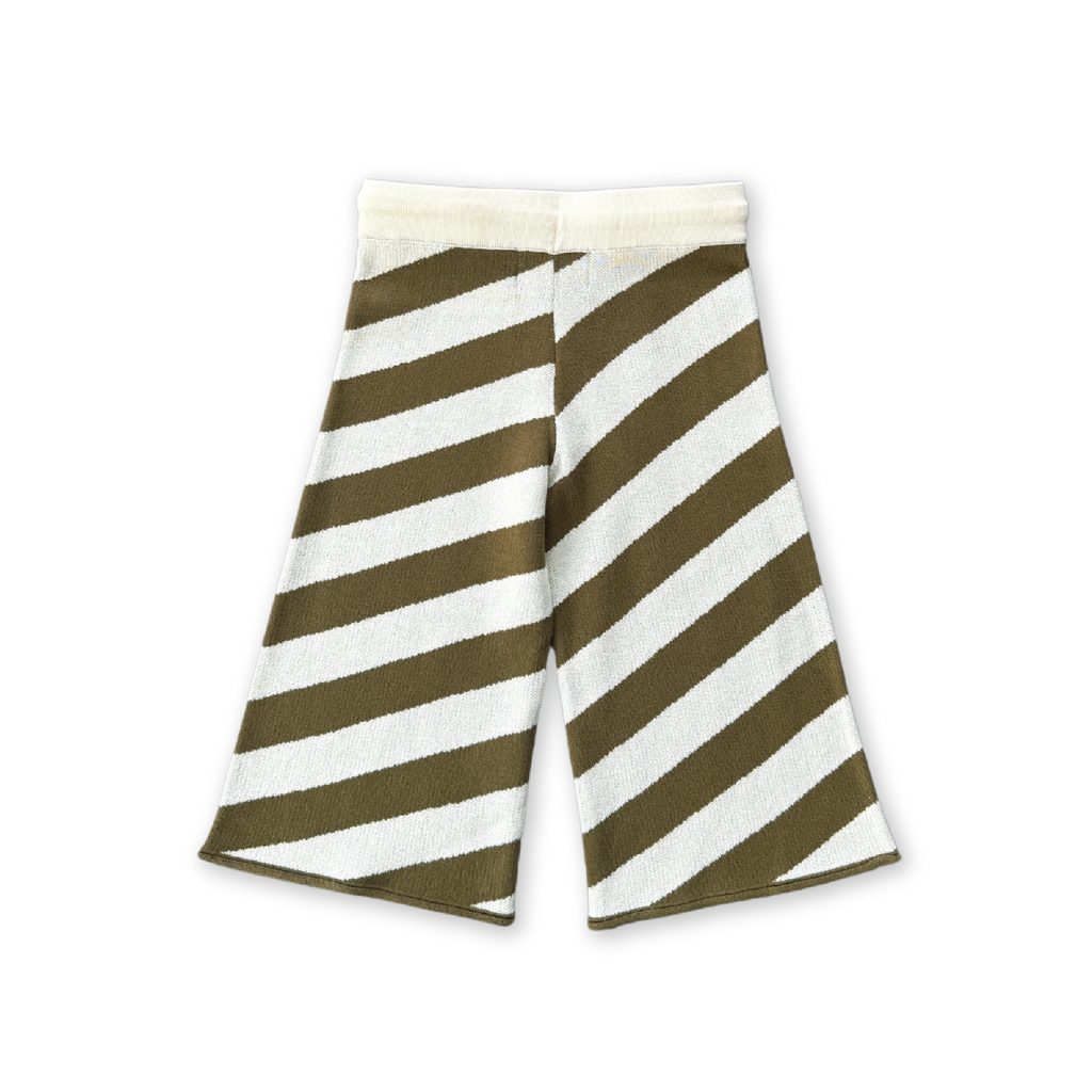 Grown Diagonal Stripe Knit Flares - Coffee