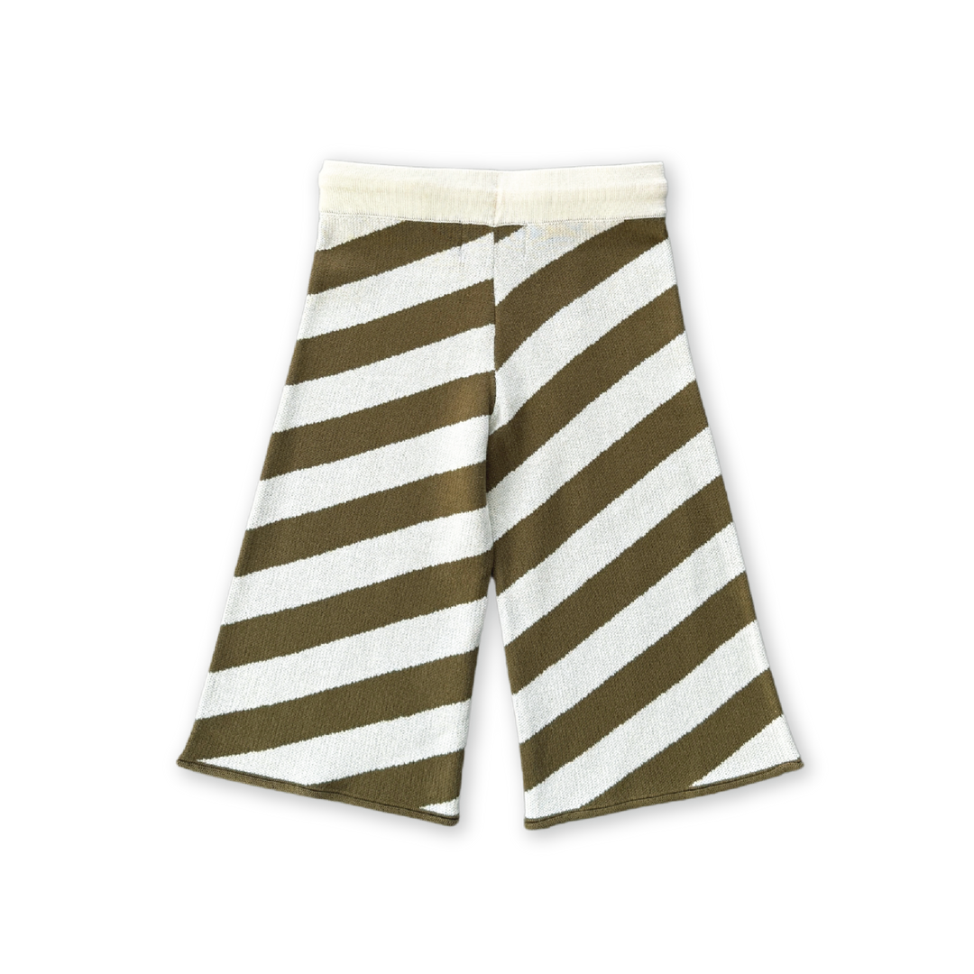 Grown Diagonal Stripe Knit Flares - Coffee