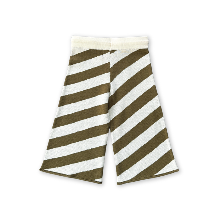 Grown Diagonal Stripe Knit Flares - Coffee