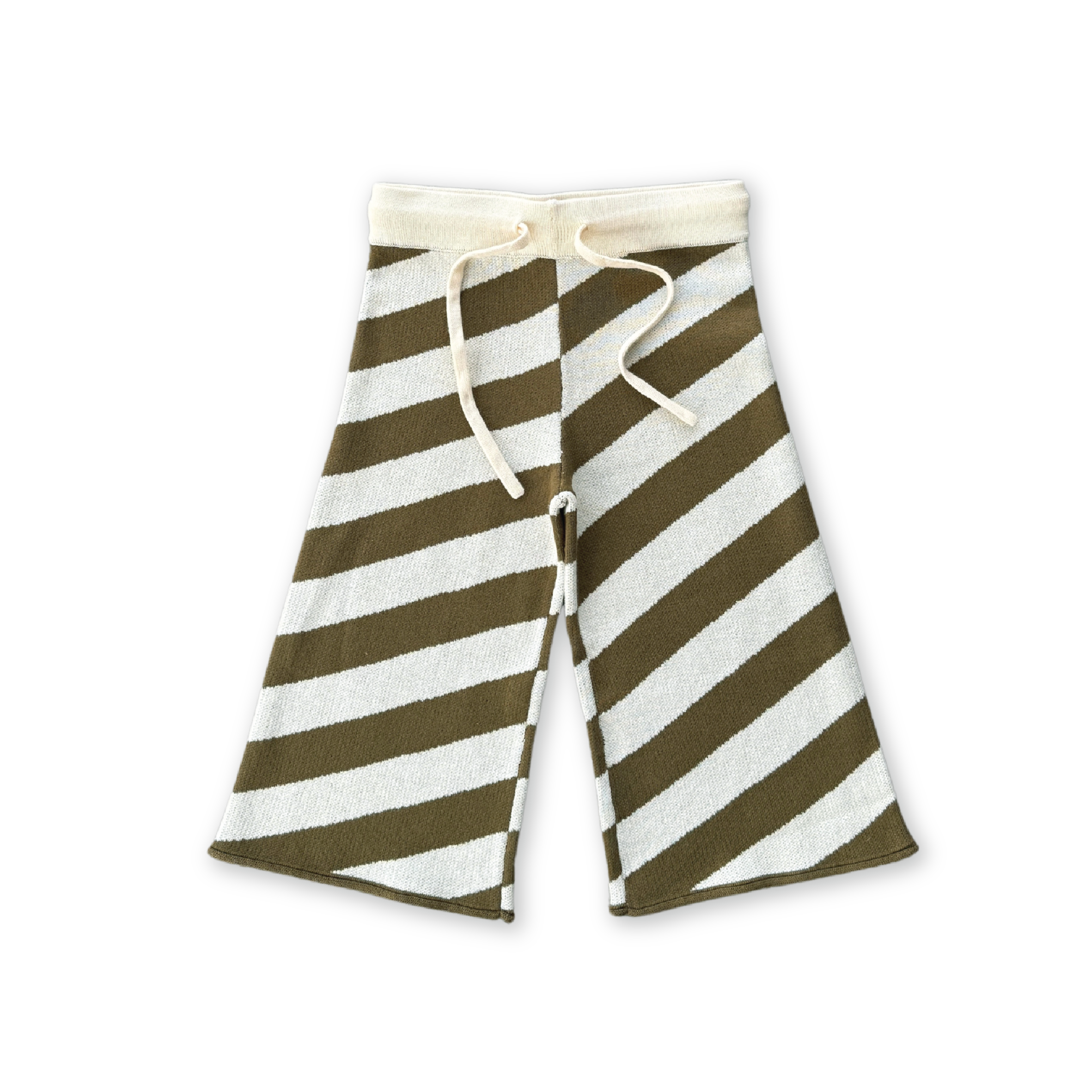 Grown Diagonal Stripe Knit Flares - Coffee