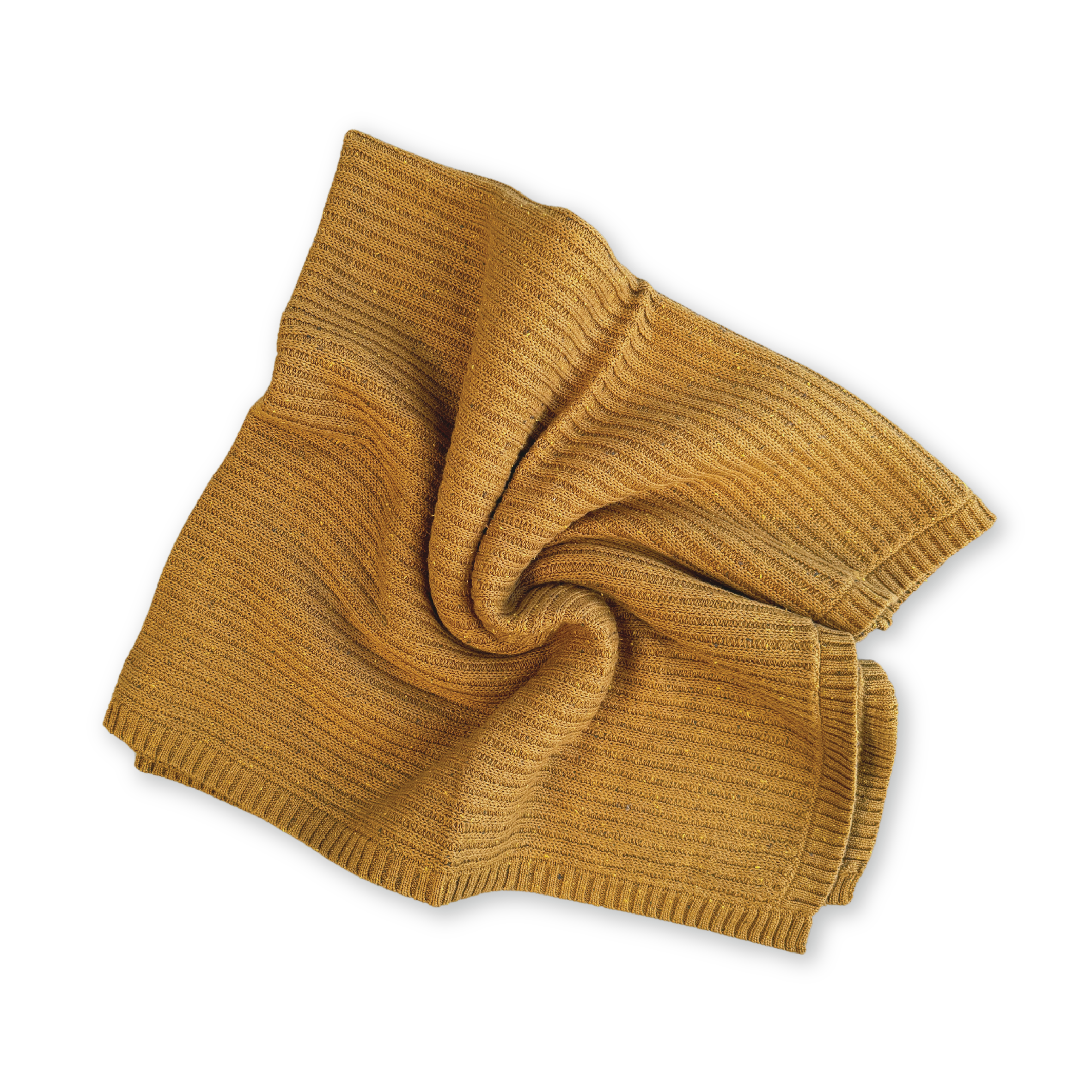 Grown Organic Rib Knit Baby Blanket - Golden Speckle