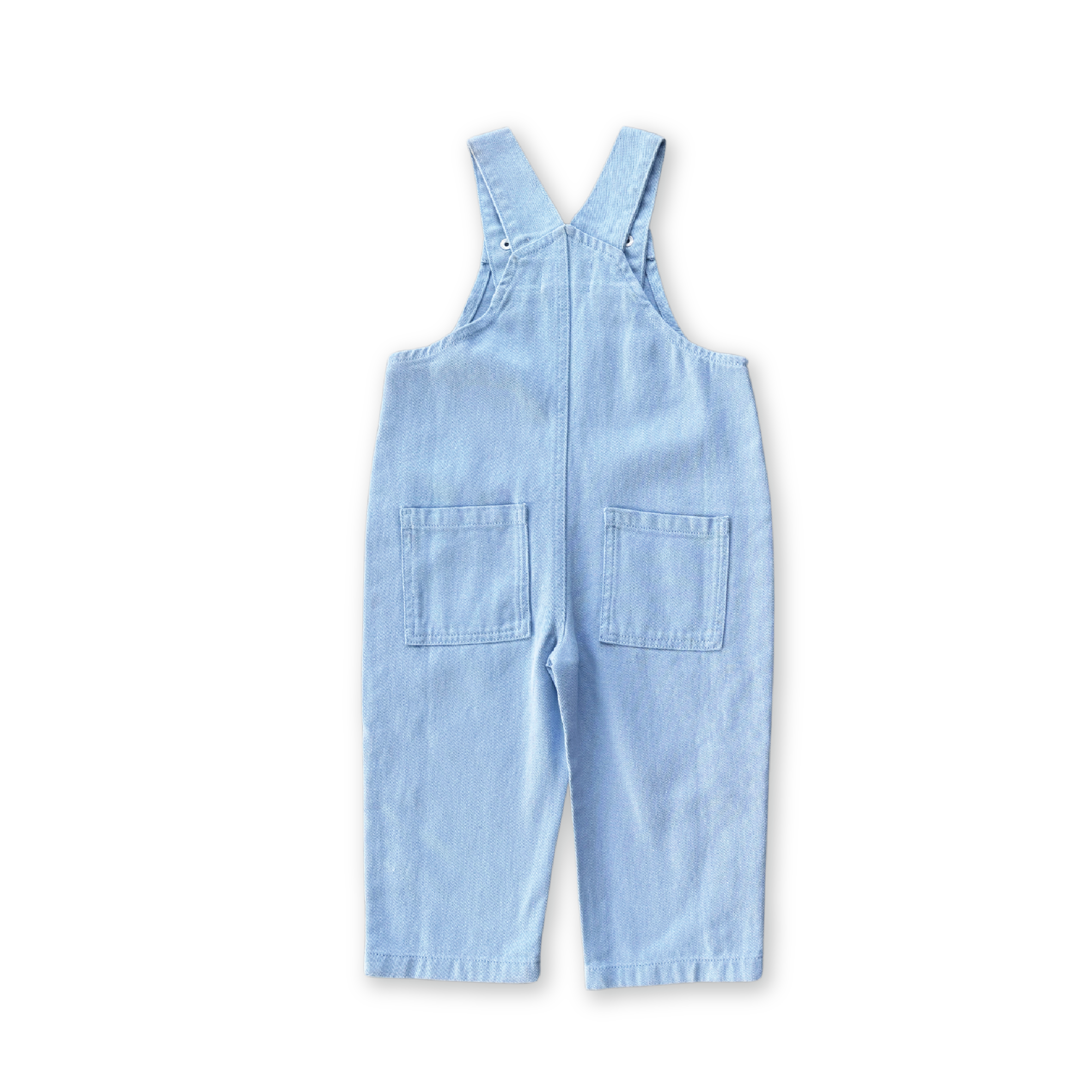 Grown Organic Embroidery Posy Overalls - Ice Blue