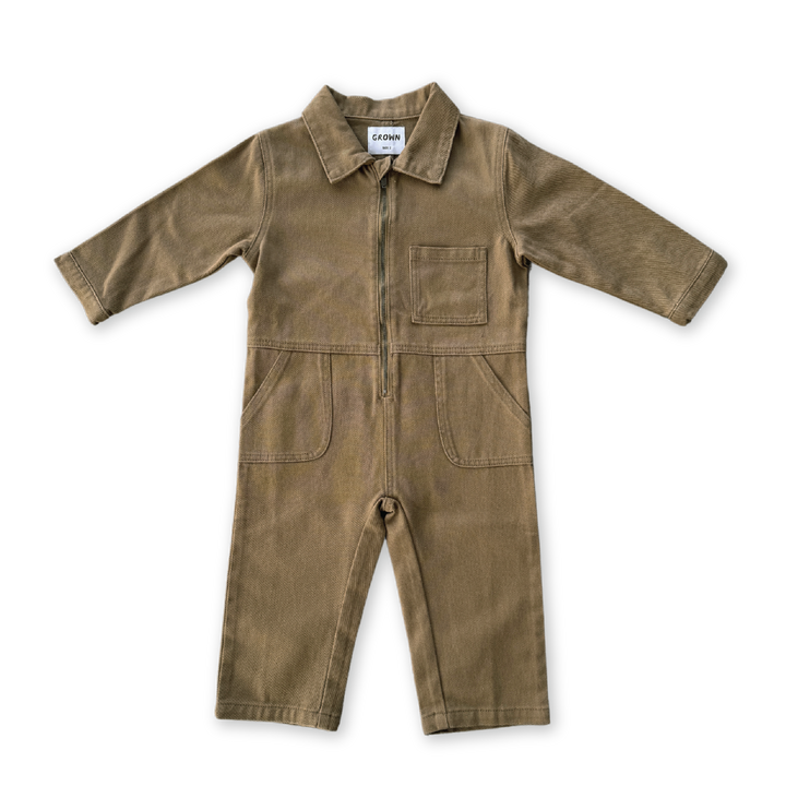 Grown Organic Zip Boilersuit - Coffee