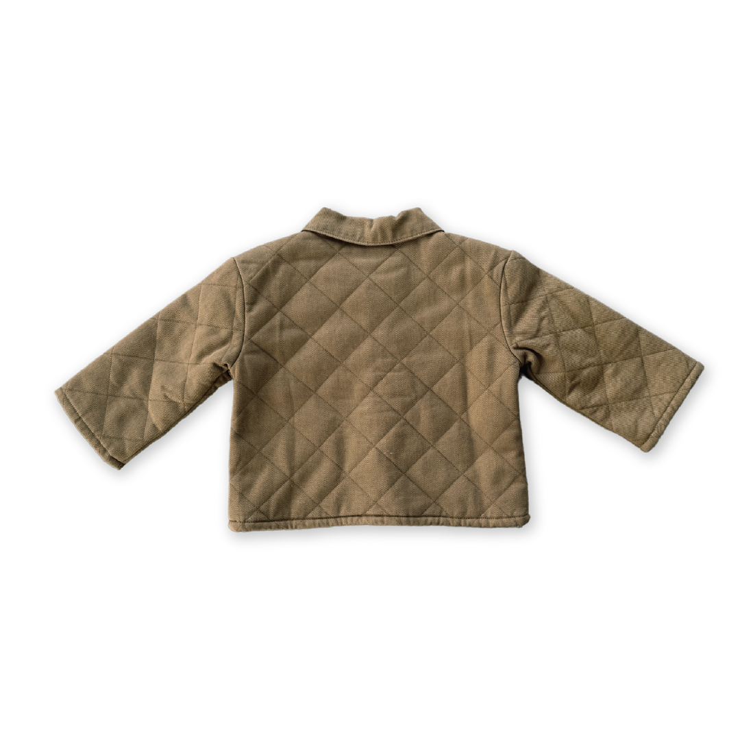 Grown Organic Quilted Denim Jacket - Coffee